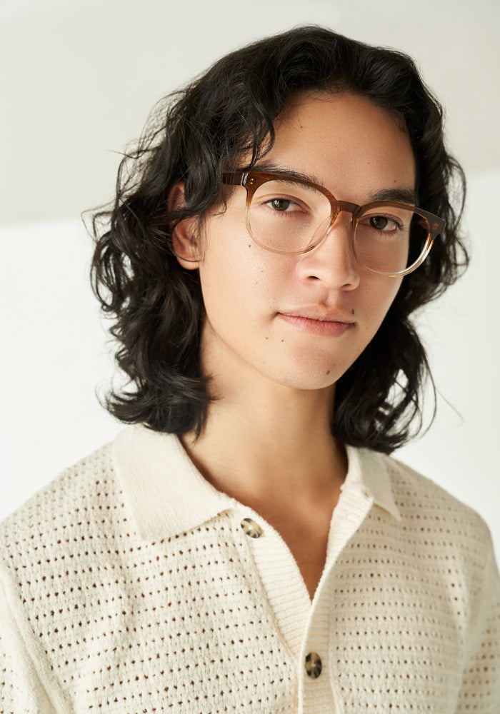 Adara Caramel Glasses for Low Bridge I COVRY