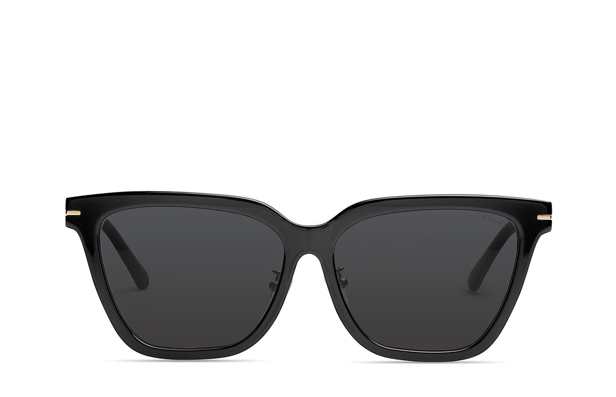 BELLA Black Wide Square Sunglasses with Elevated Fit® I COVRY