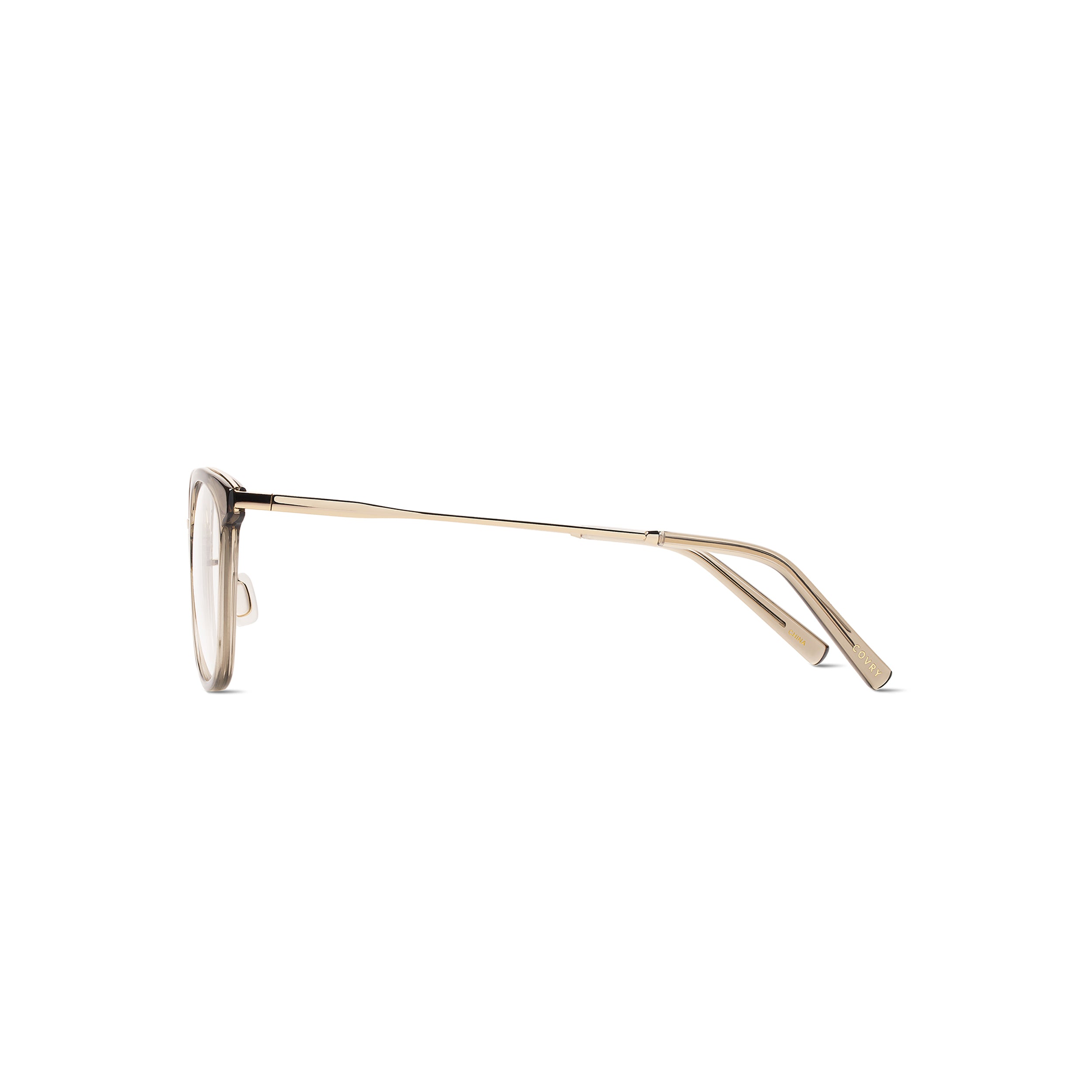 Deneb Taupe Glasses for Low Nose Bridge I COVRY