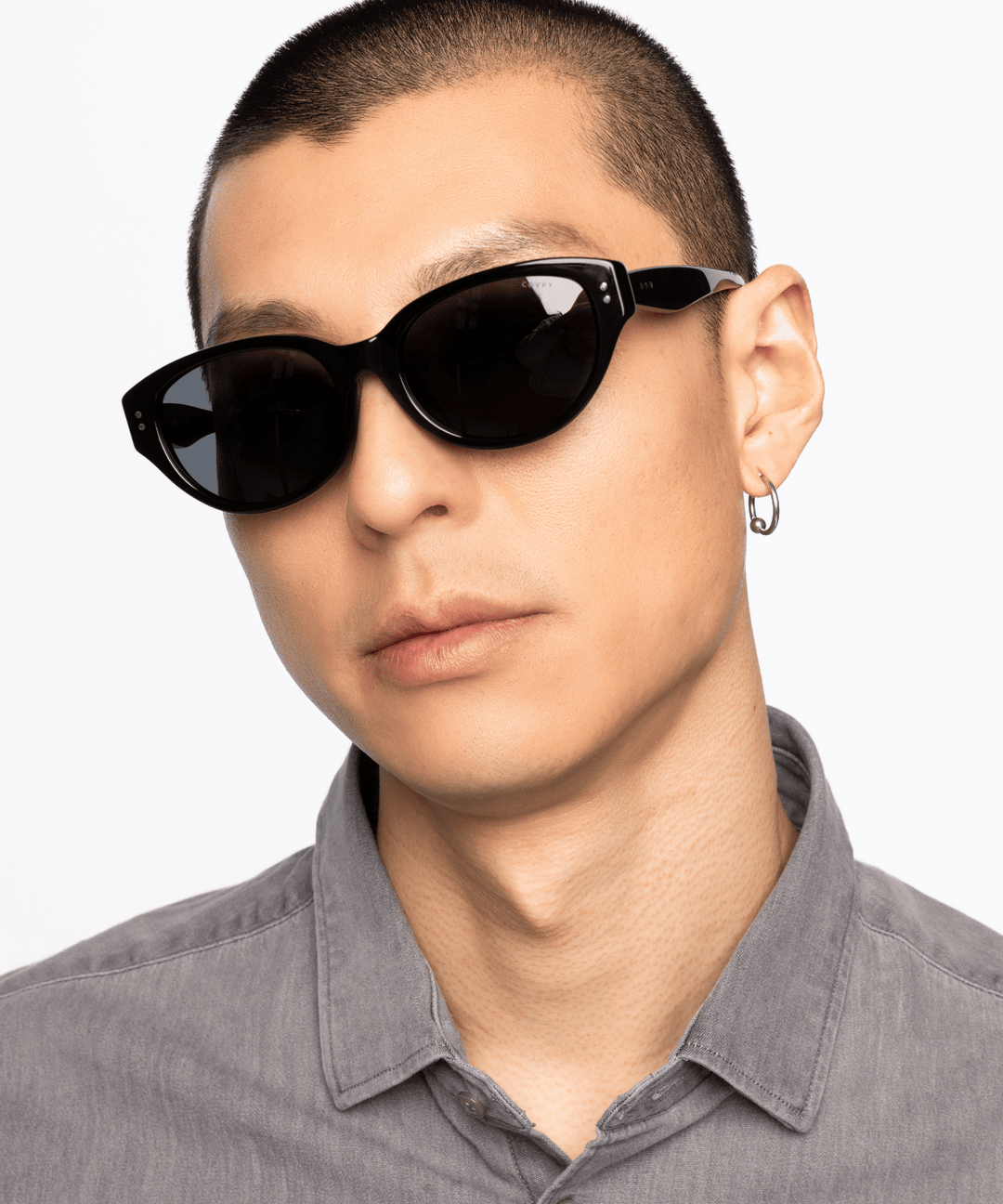NOVA Black Polarized Sunglasses for Low Nose Bridge I COVRY display picture 1