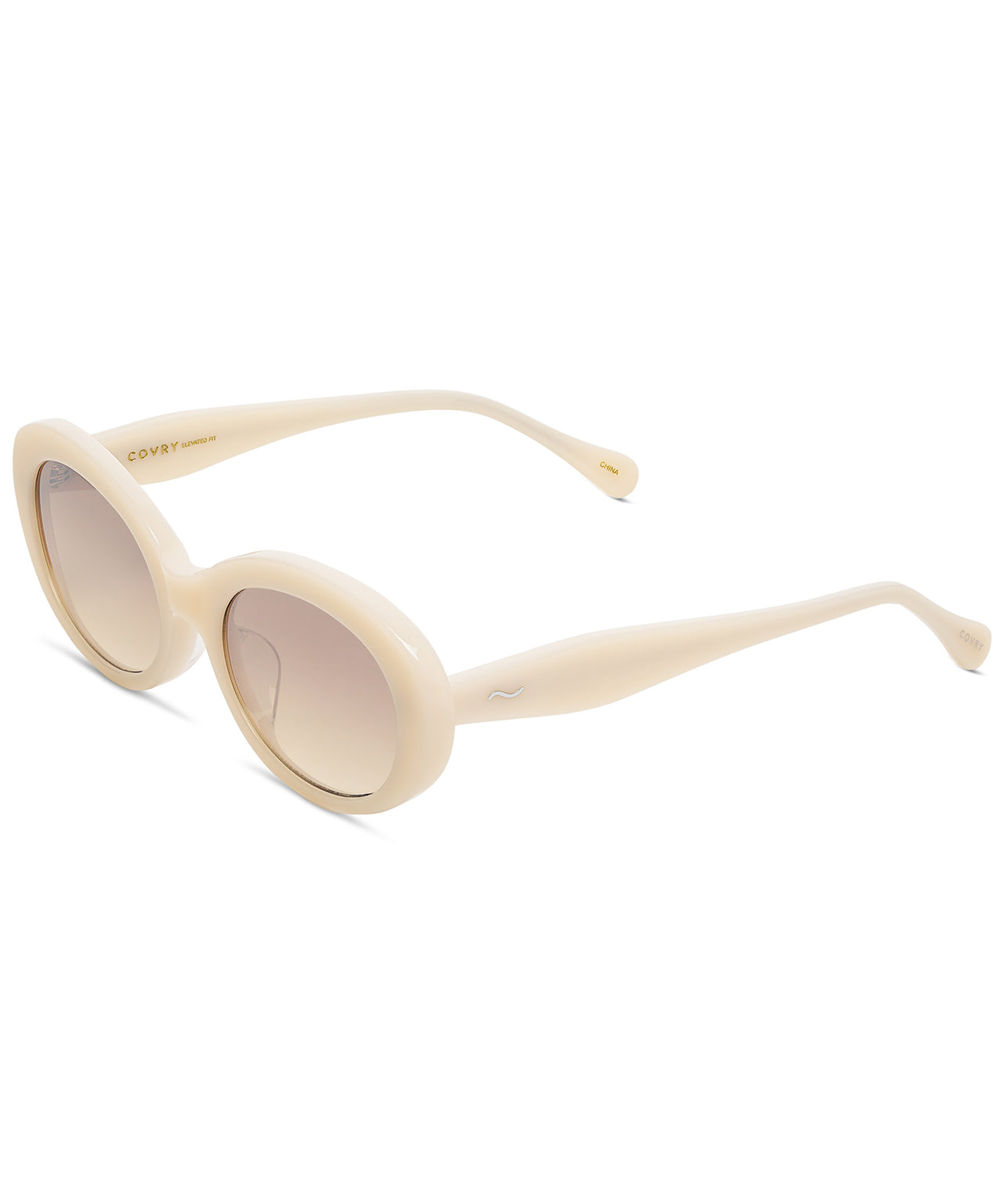 Women\'s Petra Linen - Cream Oval Sunglasses PETRA Cloud White Bridal Wedding Sunglasses I COVRY main image 3