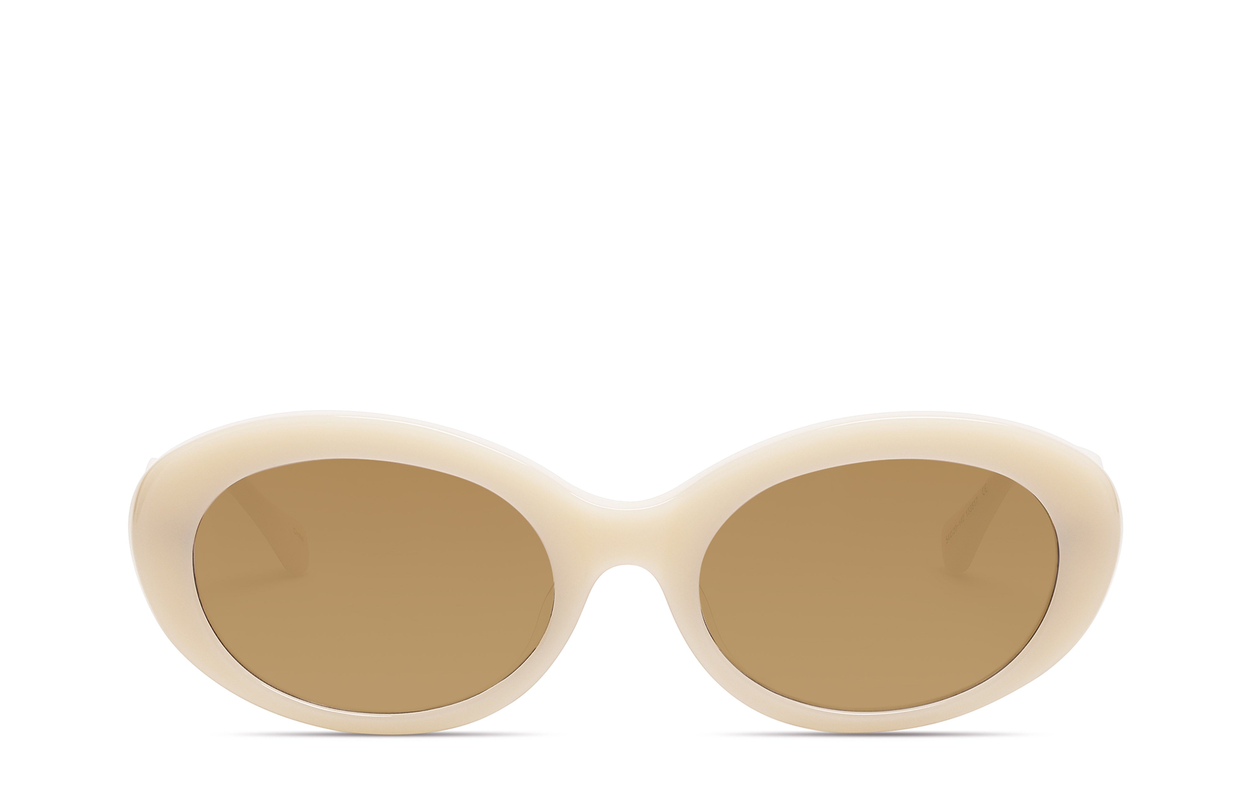 Women\'s Petra Linen - Cream Oval Sunglasses PETRA Cloud White Bridal Wedding Sunglasses I COVRY main image 2