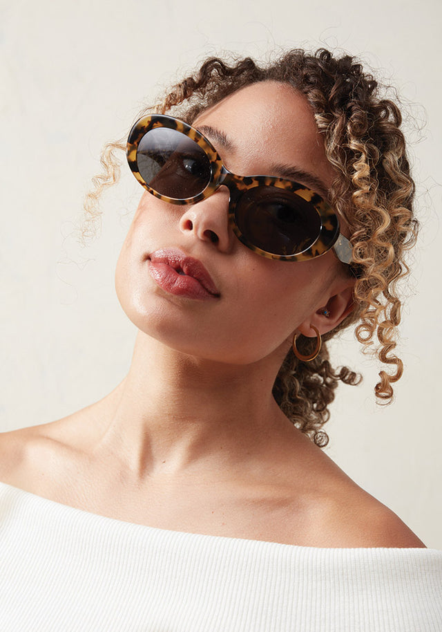 Covry Petra Pecan Sunglasses PETRA Pecan Tortoise Cateye Sunglasses for Low Nose Bridge I  main image 2