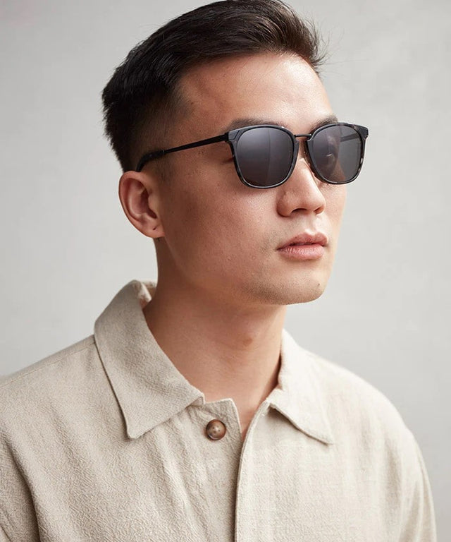 Vega Walnut Sunglasses for Low Nose Bridge | COVRY display picture 1