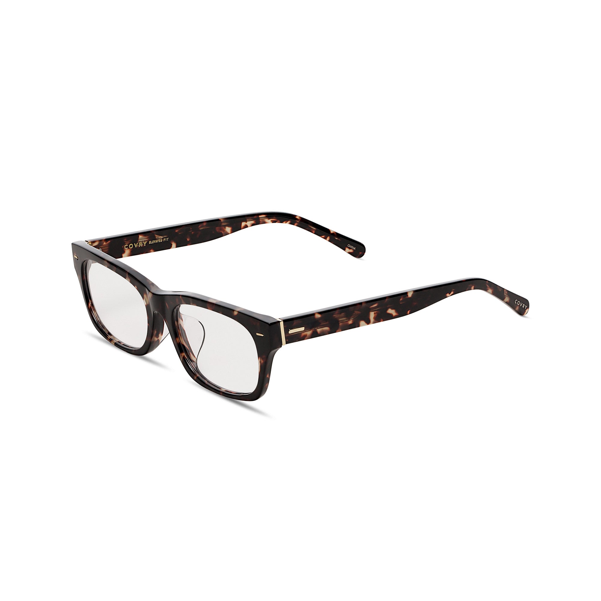 Vela Amber Tortoise Rectangular Bayonetta Glasses I Low Nose