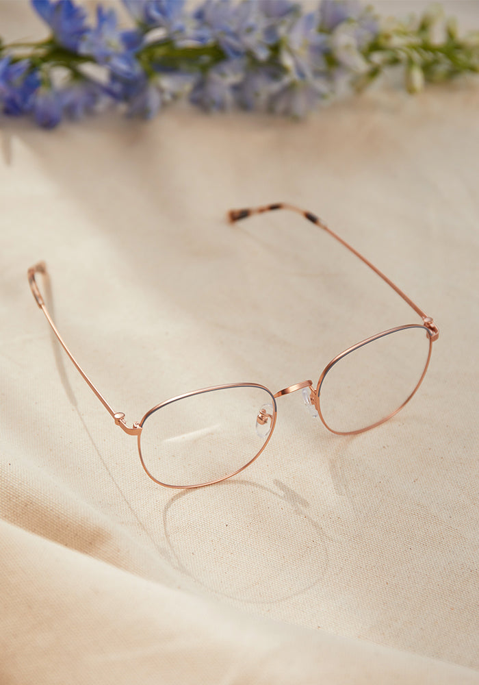 Hamal Rose Gold Glasses for Low Nose Bridge I COVRY