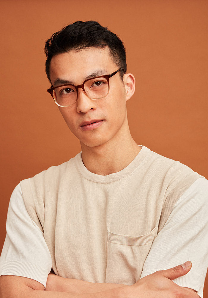 カメナガ Heka Caramel Asian Fit Prescription Glasses I COVRY