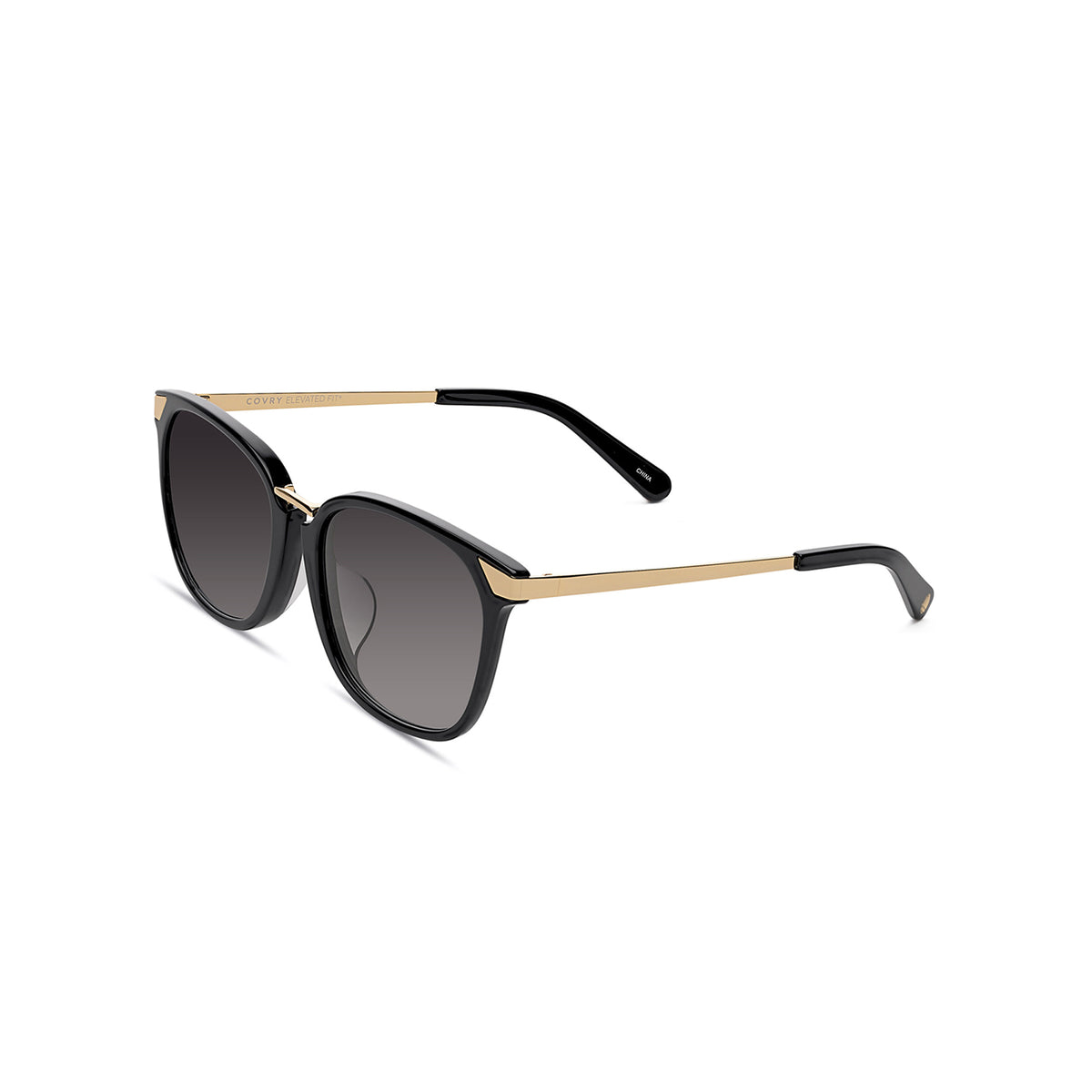 Vega Black Sunglasses for Low Nose Bridge | COVRY