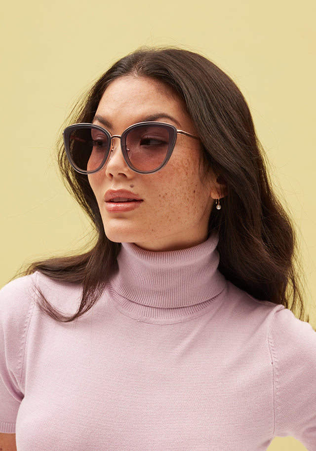 Mimosa Iris Cateye Sunglass with Low Bridge Fit | COVRY display picture 1