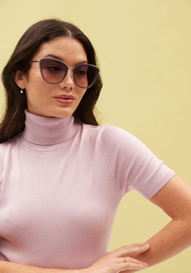 Mimosa Iris Cateye Sunglass with Low Bridge Fit | COVRY display picture 2
